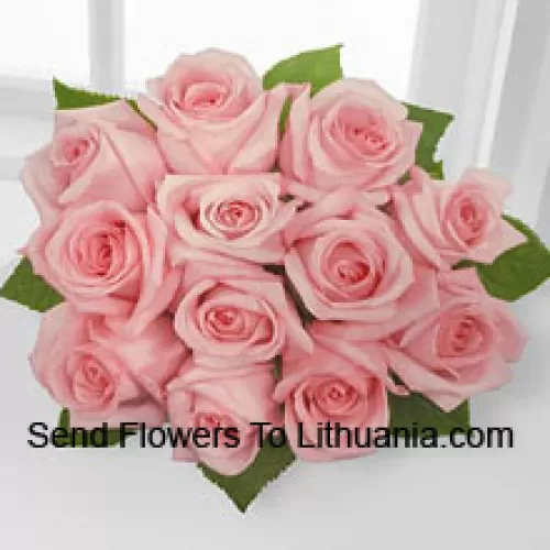 Conjunto de 11 Rosas Cor-de-Rosa